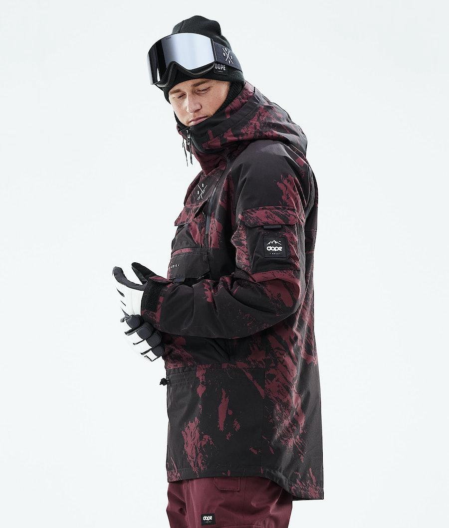 Men's Dope Akin 2021 Ski Jacket Paint Burgundy  USA |  INWHR-2430