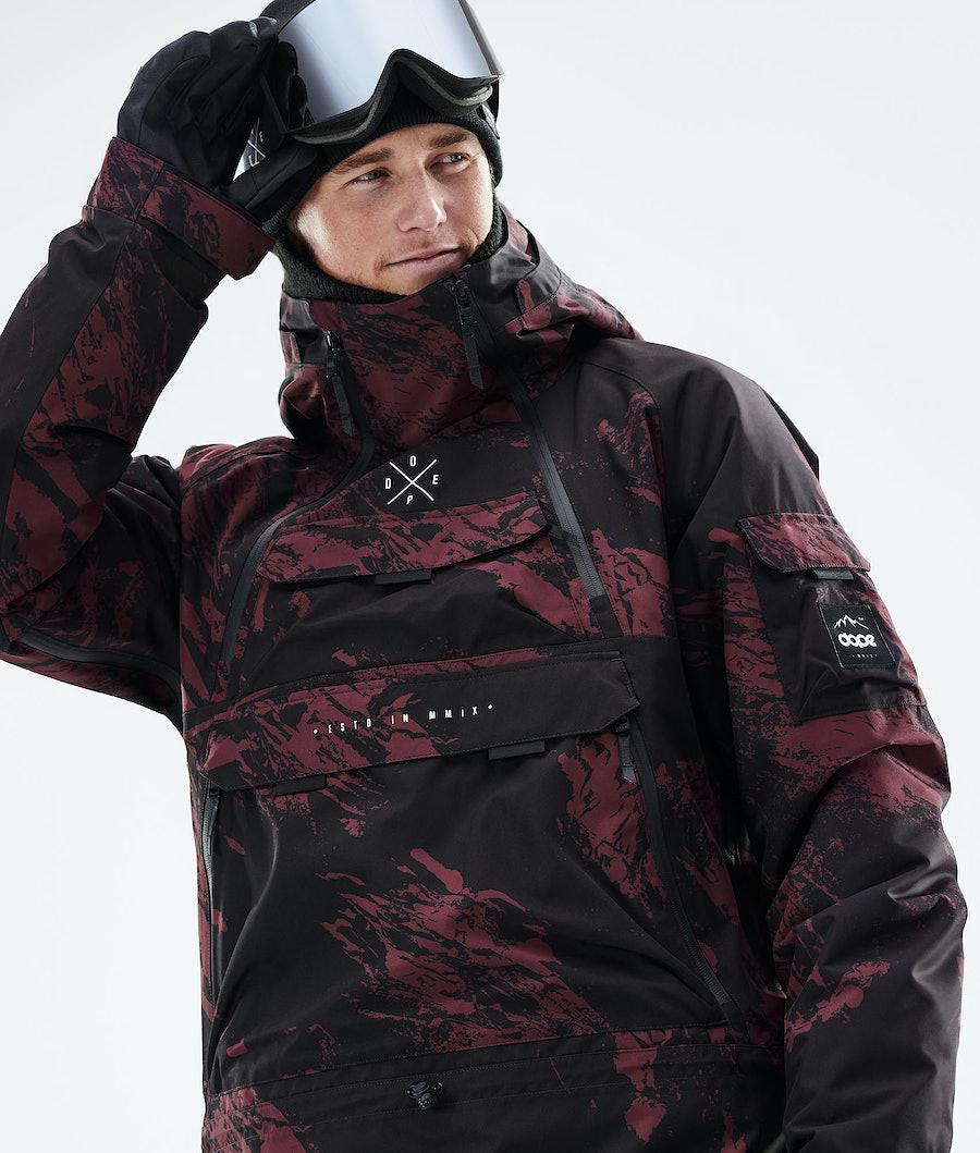 Men's Dope Akin 2021 Snowboard Jacket Paint Burgundy  USA |  BZMVO-7213