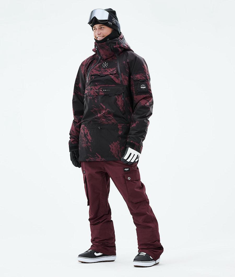 Men's Dope Akin 2021 Snowboard Jacket Paint Burgundy  USA |  BZMVO-7213