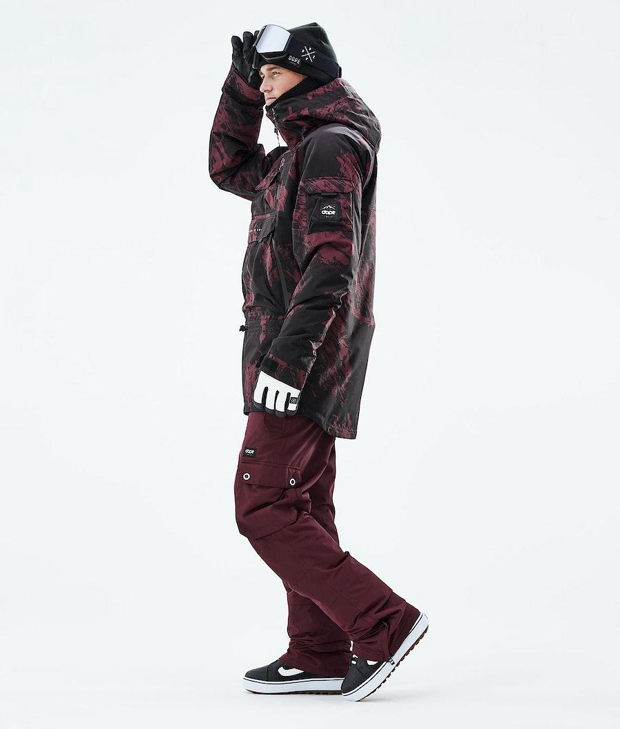 Men's Dope Akin 2021 Snowboard Jacket Paint Burgundy  USA |  BZMVO-7213