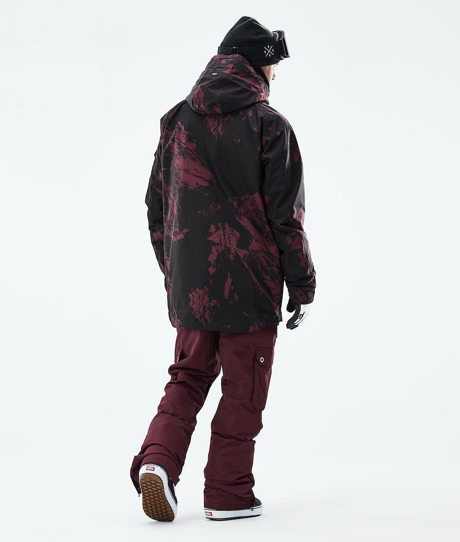 Men's Dope Akin 2021 Snowboard Jacket Paint Burgundy  USA |  BZMVO-7213