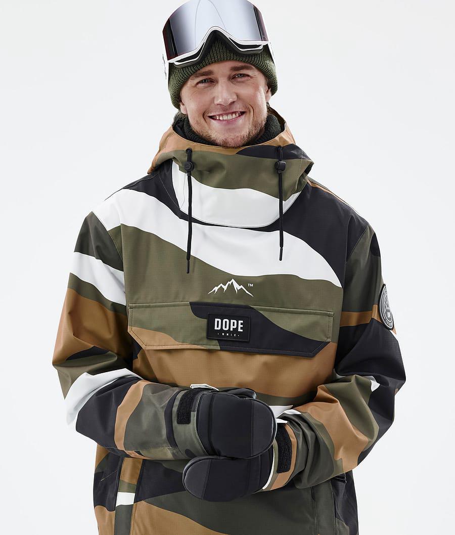 Men's Dope Blizzard Snowboard Jacket Shards Gold Olive  USA |  WFZNE-2354