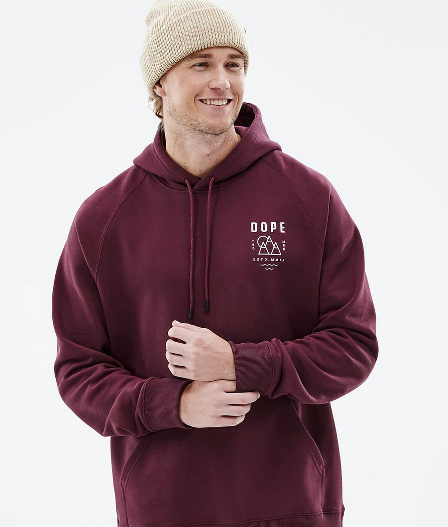 Men's Dope Common Summit Hoodie Burgundy  USA |  ETIHA-2408