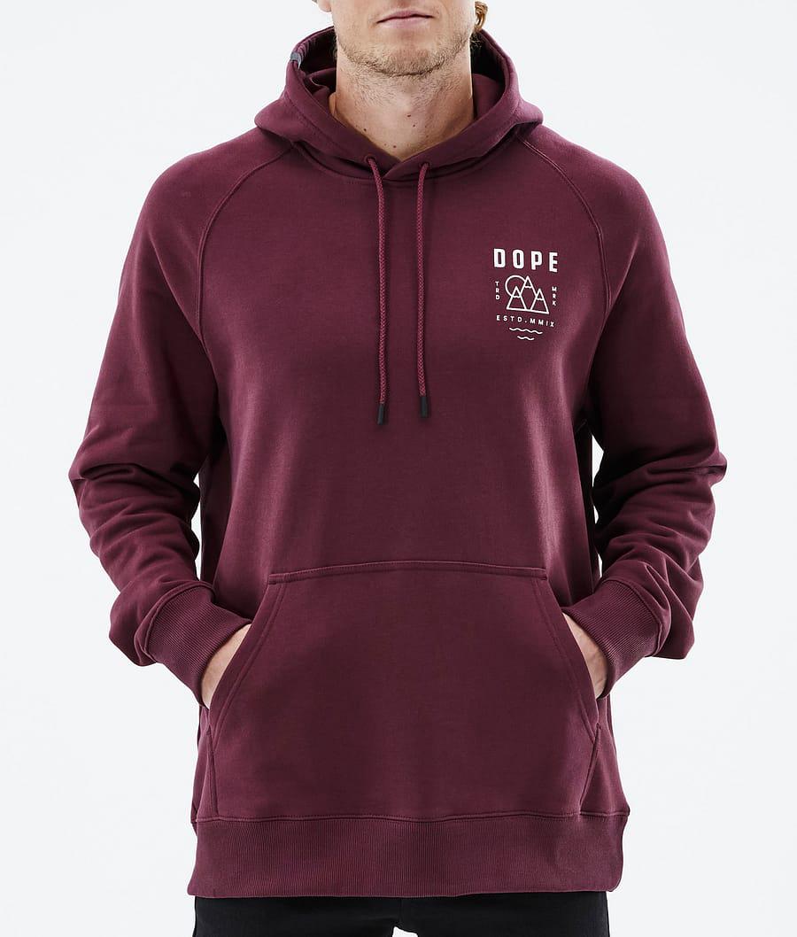 Men's Dope Common Summit Hoodie Burgundy  USA |  ETIHA-2408