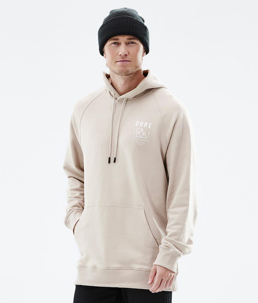 Men's Dope Common Summit Hoodie Sand Grey  USA |  TWEVO-1562