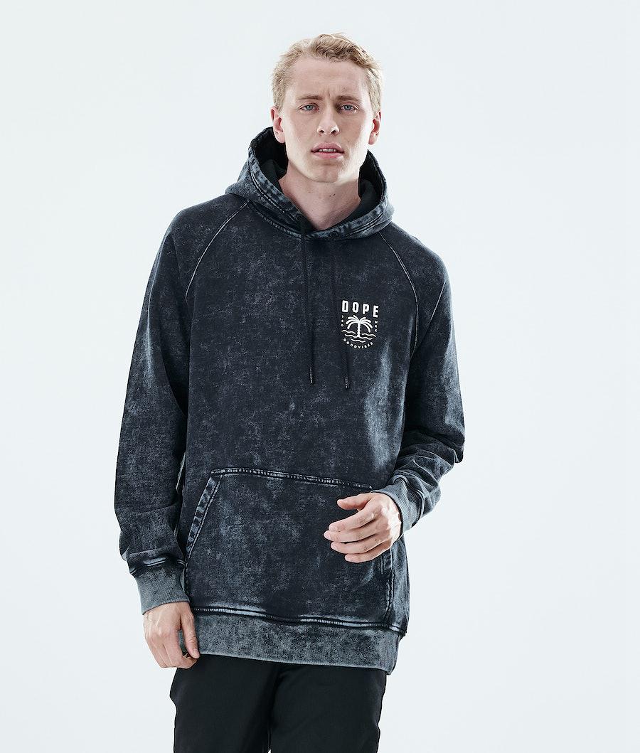 Men's Dope Daily Hoodie Palm Bleached Black  USA |  FMHCJ-6538