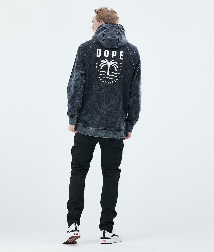 Men's Dope Daily Hoodie Palm Bleached Black  USA |  FMHCJ-6538