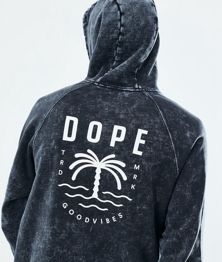 Men's Dope Daily Hoodie Palm Bleached Black  USA |  FMHCJ-6538