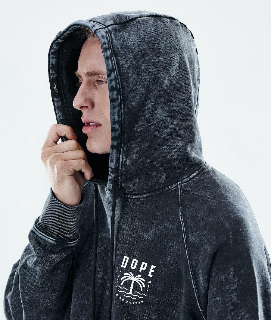 Men's Dope Daily Hoodie Palm Bleached Black  USA |  FMHCJ-6538