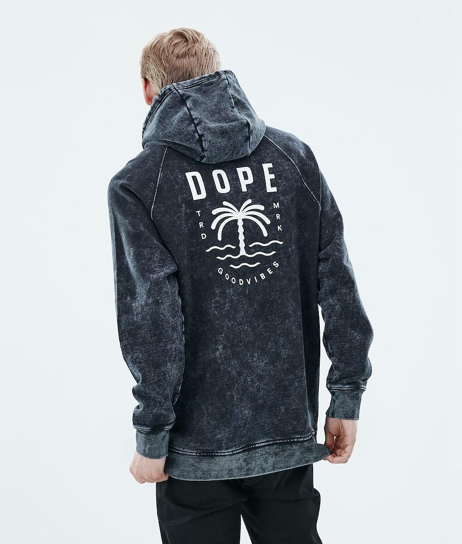 Men\'s Dope Daily Hoodie Palm Bleached Black  USA |  FMHCJ-6538