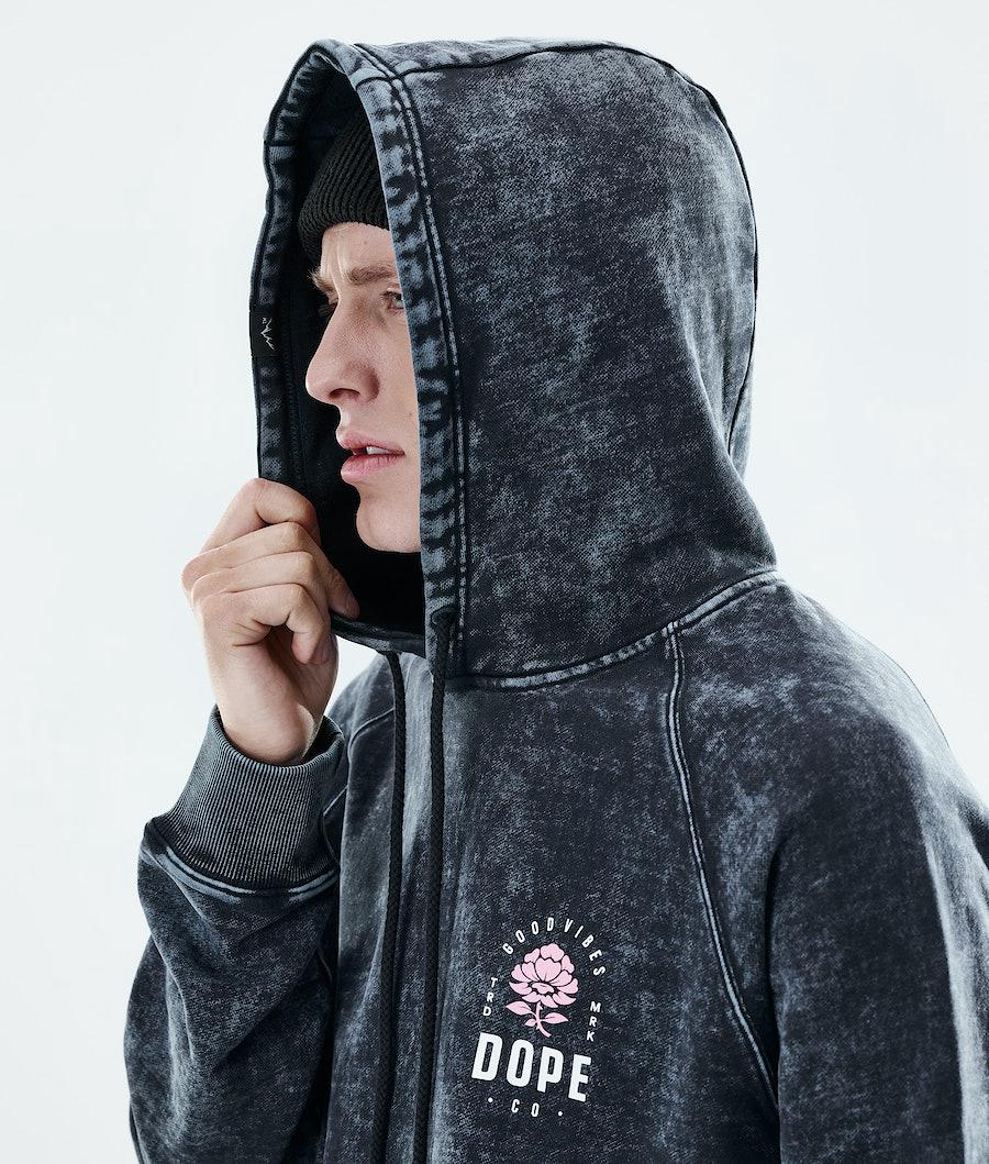 Men's Dope Daily Hoodie Rose Bleached Black  USA |  PCXFB-6375