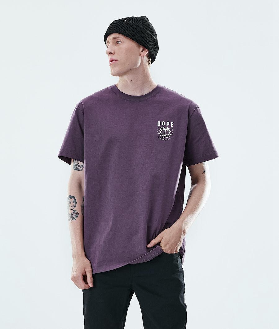 Men's Dope Daily T-shirt Palm Faded Grape Purple  USA |  BWVKG-5098