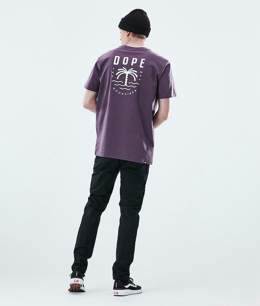 Men's Dope Daily T-shirt Palm Faded Grape Purple  USA |  BWVKG-5098