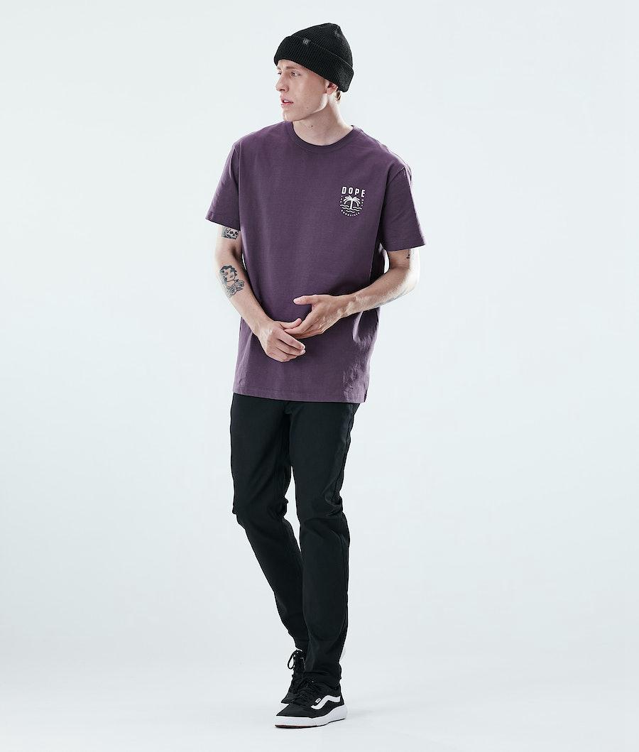 Men's Dope Daily T-shirt Palm Faded Grape Purple  USA |  BWVKG-5098