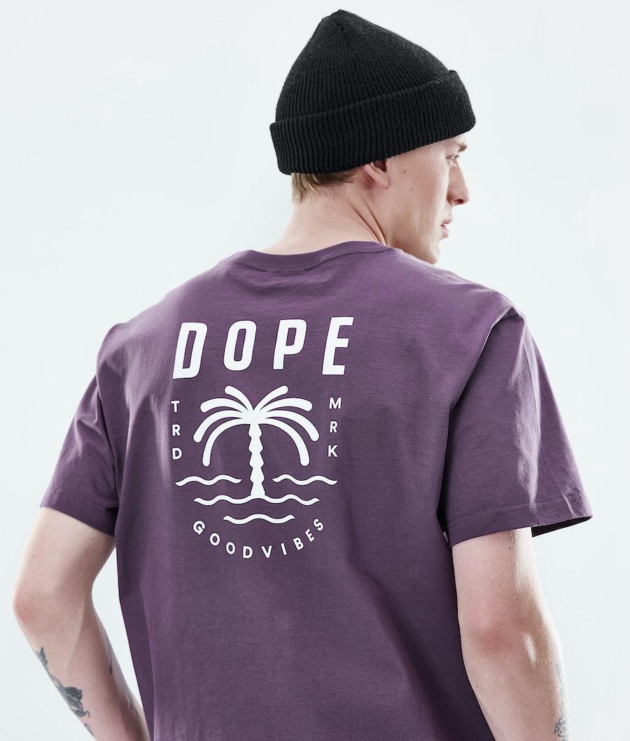 Men's Dope Daily T-shirt Palm Faded Grape Purple  USA |  BWVKG-5098