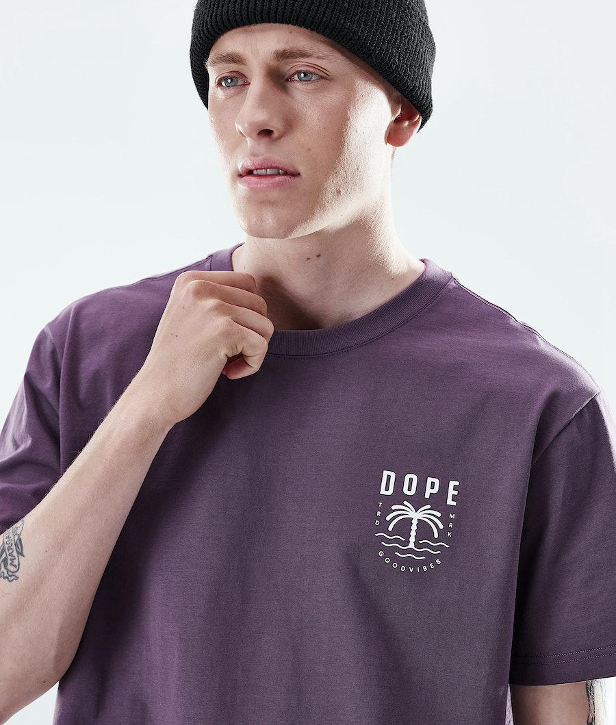 Men's Dope Daily T-shirt Palm Faded Grape Purple  USA |  BWVKG-5098