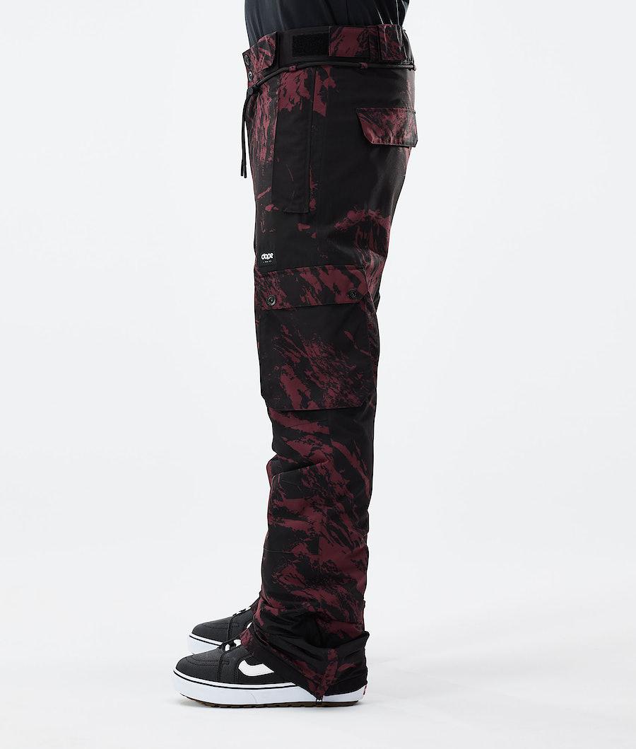 Men's Dope Iconic 2021 Snowboard Pants Paint Burgundy  USA |  IFZDU-9042