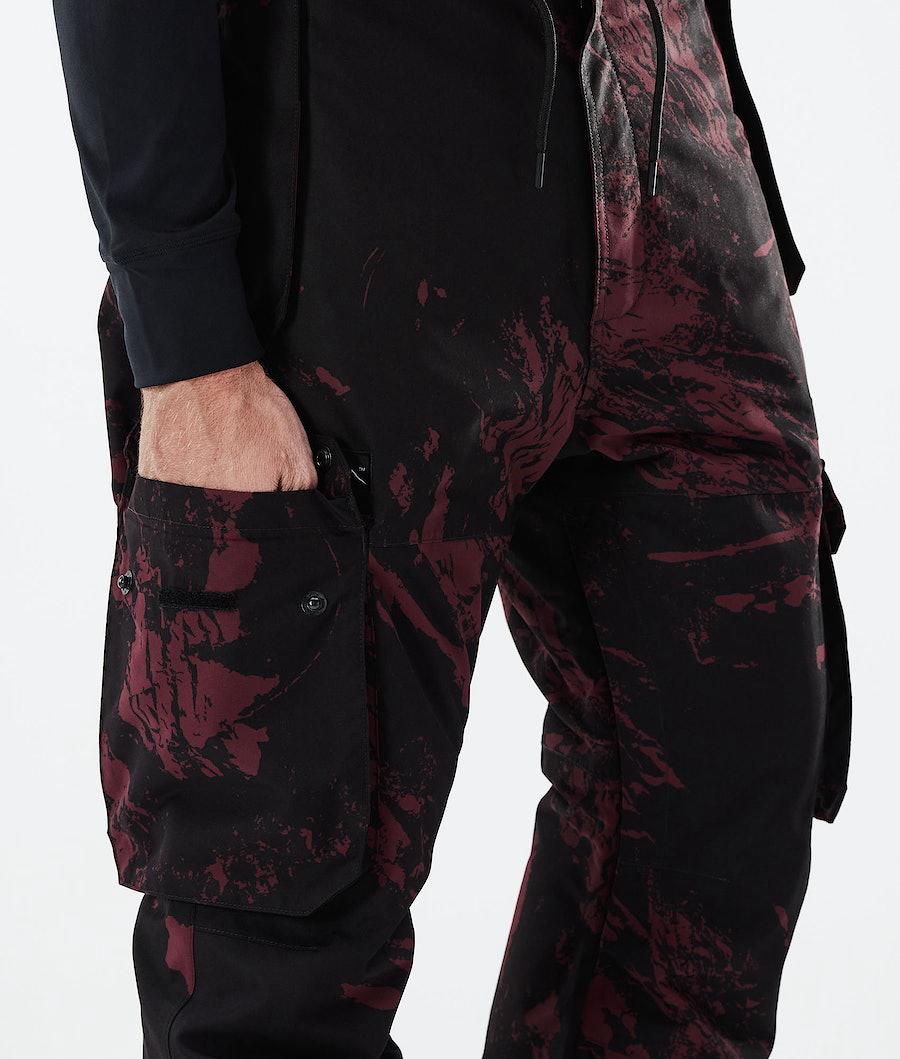 Men's Dope Iconic 2021 Snowboard Pants Paint Burgundy  USA |  IFZDU-9042