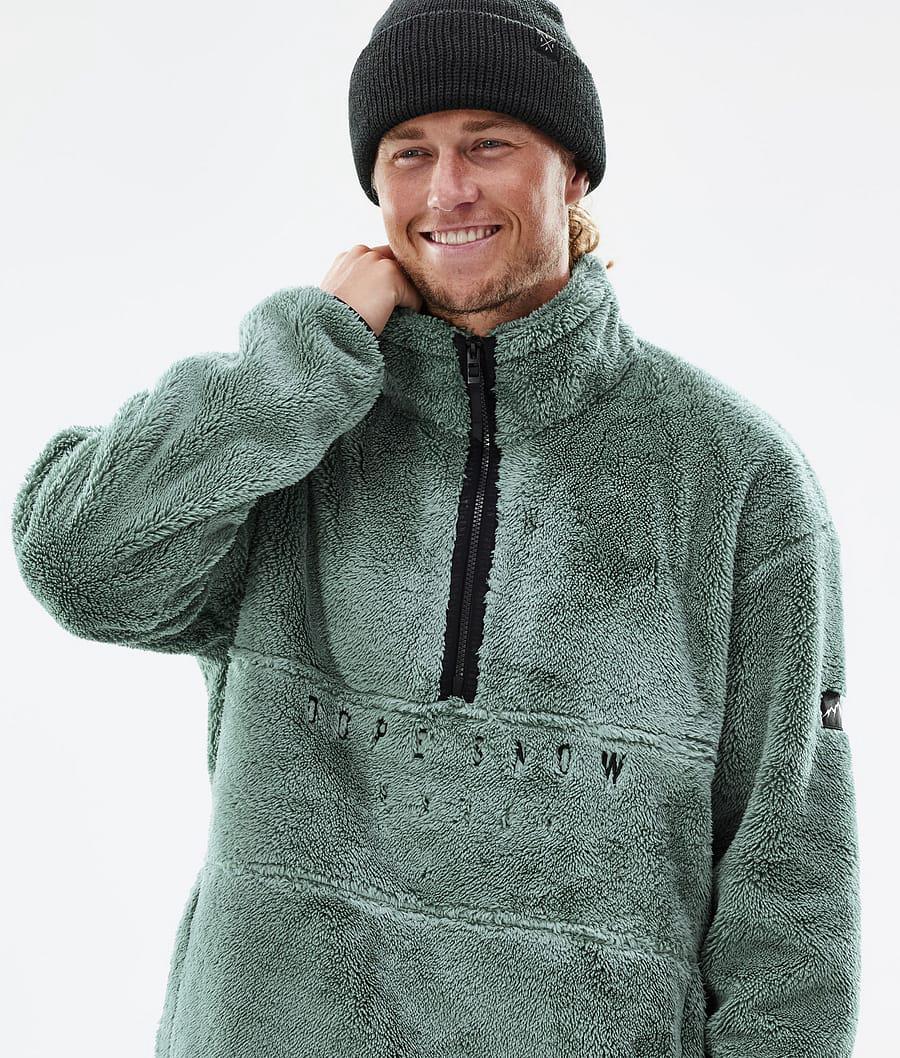 Men's Dope Pile Fleece Sweater Faded Green  USA |  XOZCW-5984