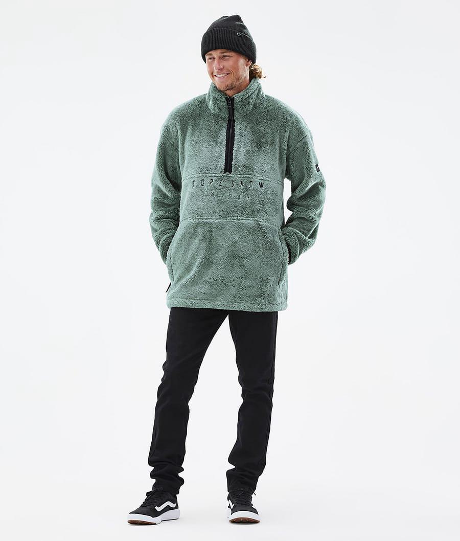 Men's Dope Pile Fleece Sweater Faded Green  USA |  XOZCW-5984