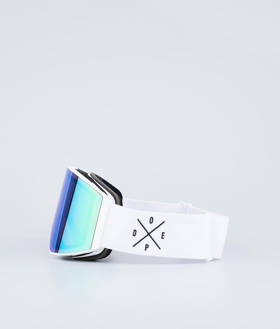 Men's Dope Sight Ski Goggles White W/White Green Mirror  USA |  RPIHG-6450