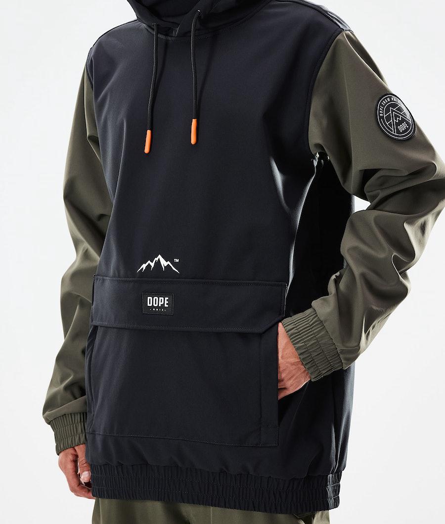 Men's Dope Wylie Patch Ski Jacket Black/Olive Green  USA |  BRJOG-9082