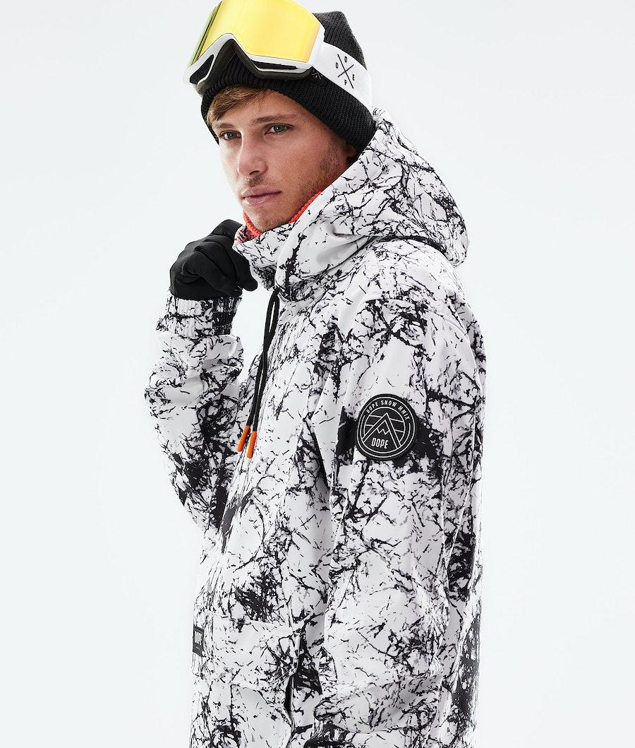 Men's Dope Wylie Patch Ski Jacket Rock White/Black  USA |  LIYCQ-6412