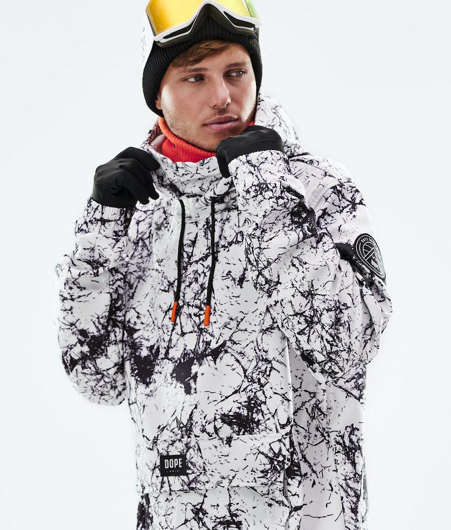 Men's Dope Wylie Patch Ski Jacket Rock White/Black  USA |  LIYCQ-6412