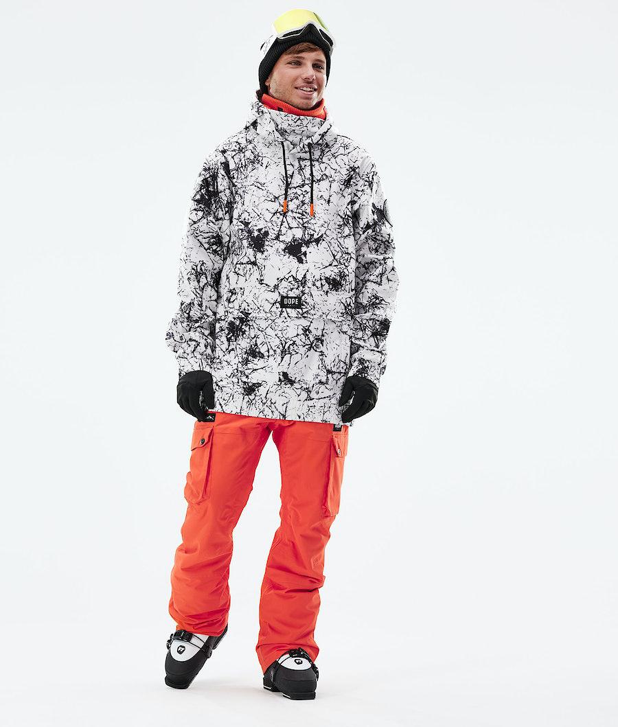 Men's Dope Wylie Patch Ski Jacket Rock White/Black  USA |  LIYCQ-6412