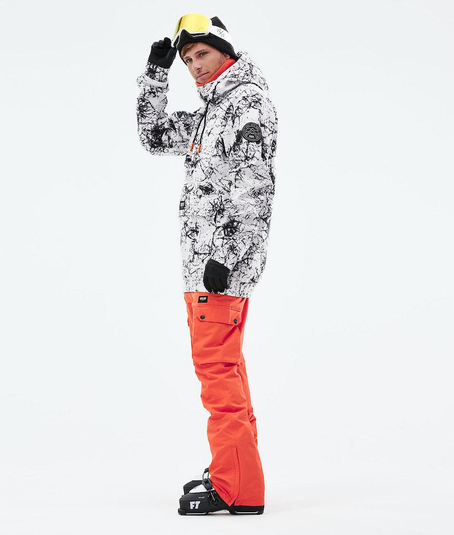 Men's Dope Wylie Patch Ski Jacket Rock White/Black  USA |  LIYCQ-6412