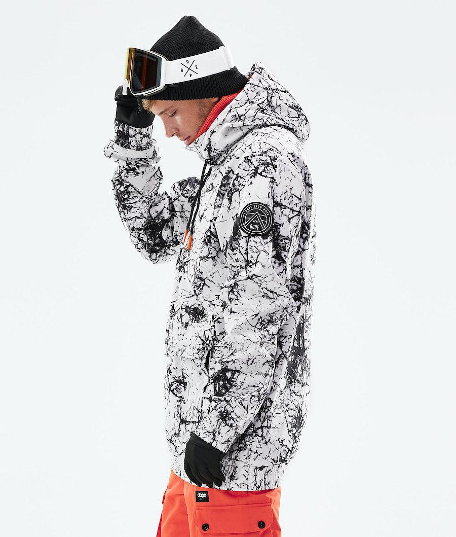 Men's Dope Wylie Patch Ski Jacket Rock White/Black  USA |  LIYCQ-6412