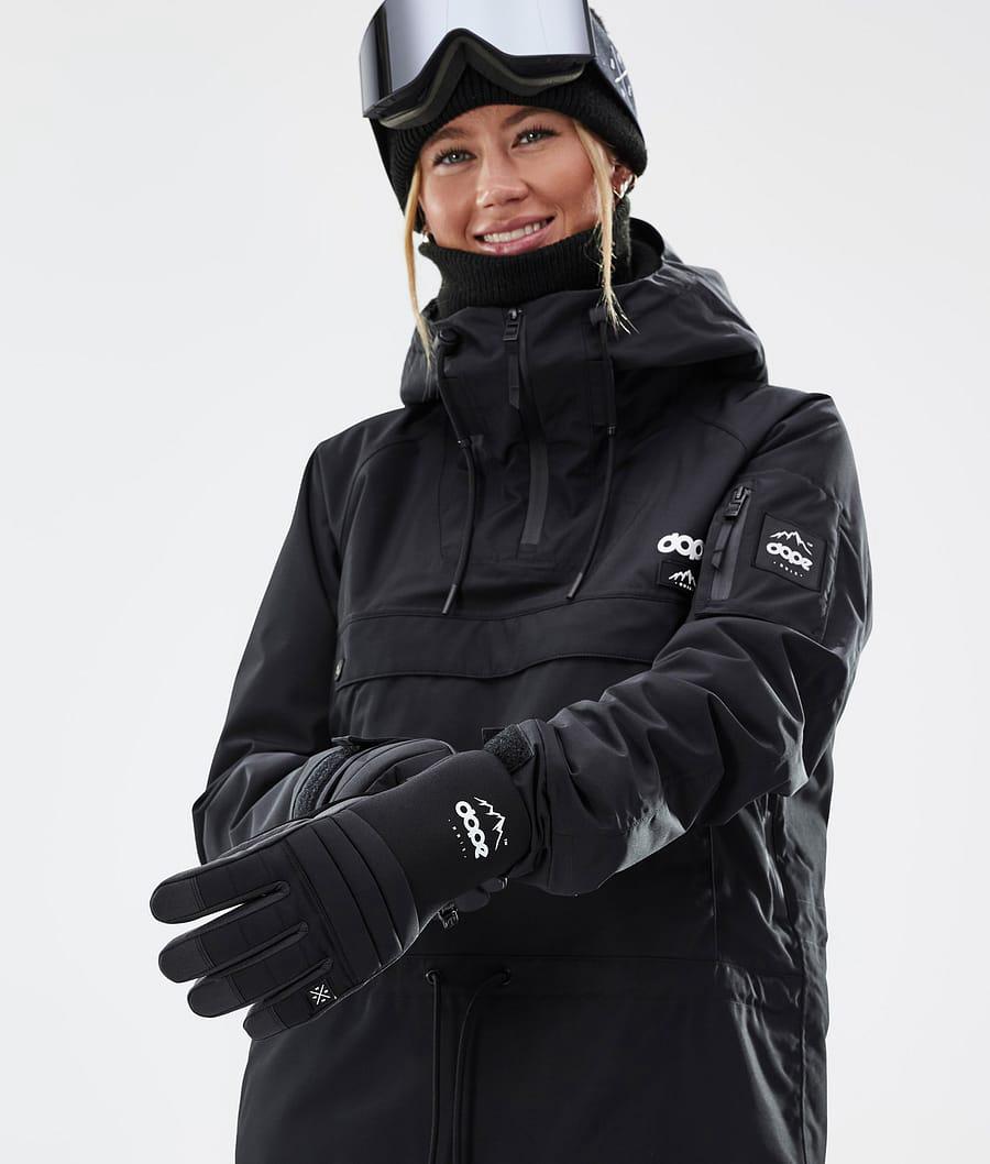 Women's Dope Ace Ski Gloves Black  USA |  UYPAD-2687