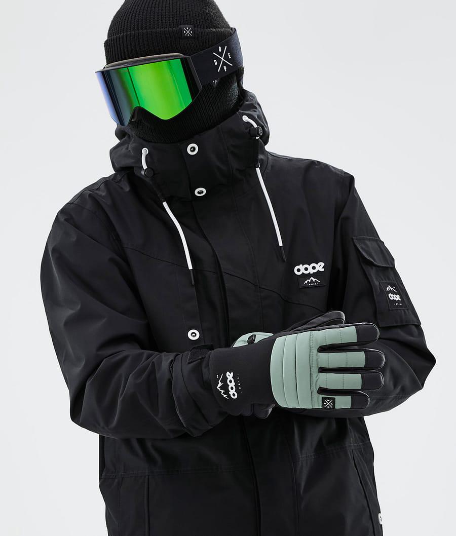 Women's Dope Ace Ski Gloves Faded Green  USA |  XNPFE-1803