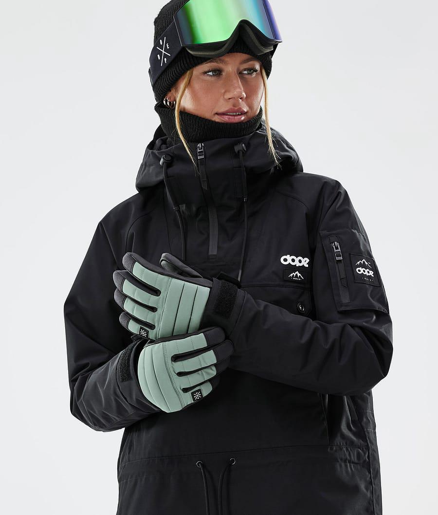 Women's Dope Ace Ski Gloves Faded Green  USA |  XNPFE-1803