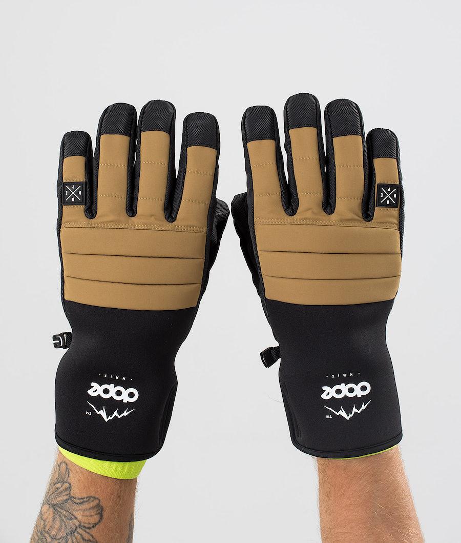 Women's Dope Ace Ski Gloves Gold  USA |  GLQYI-5847