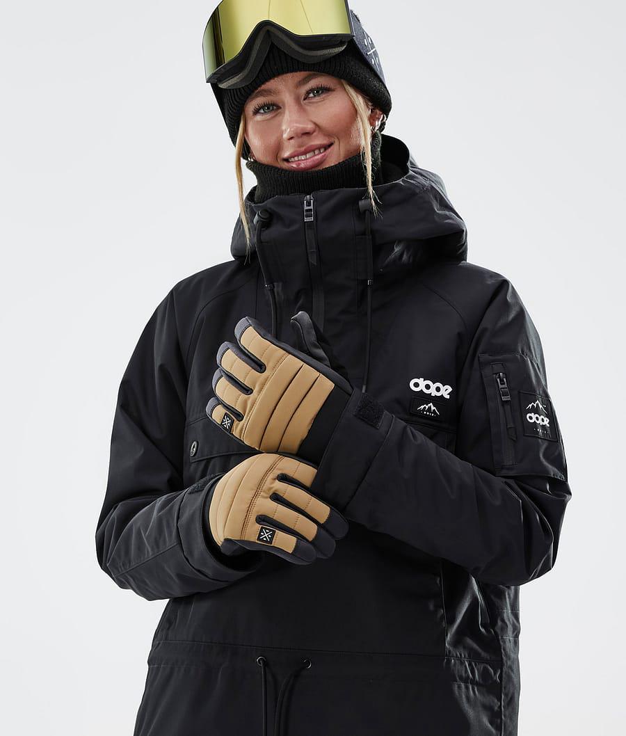 Women's Dope Ace Ski Gloves Gold  USA |  VMQSW-7451