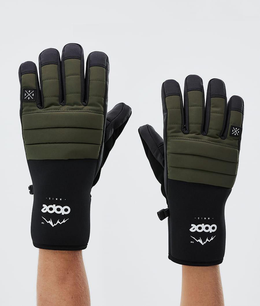 Women\'s Dope Ace Ski Gloves Olive Green  USA |  YDMGH-1093