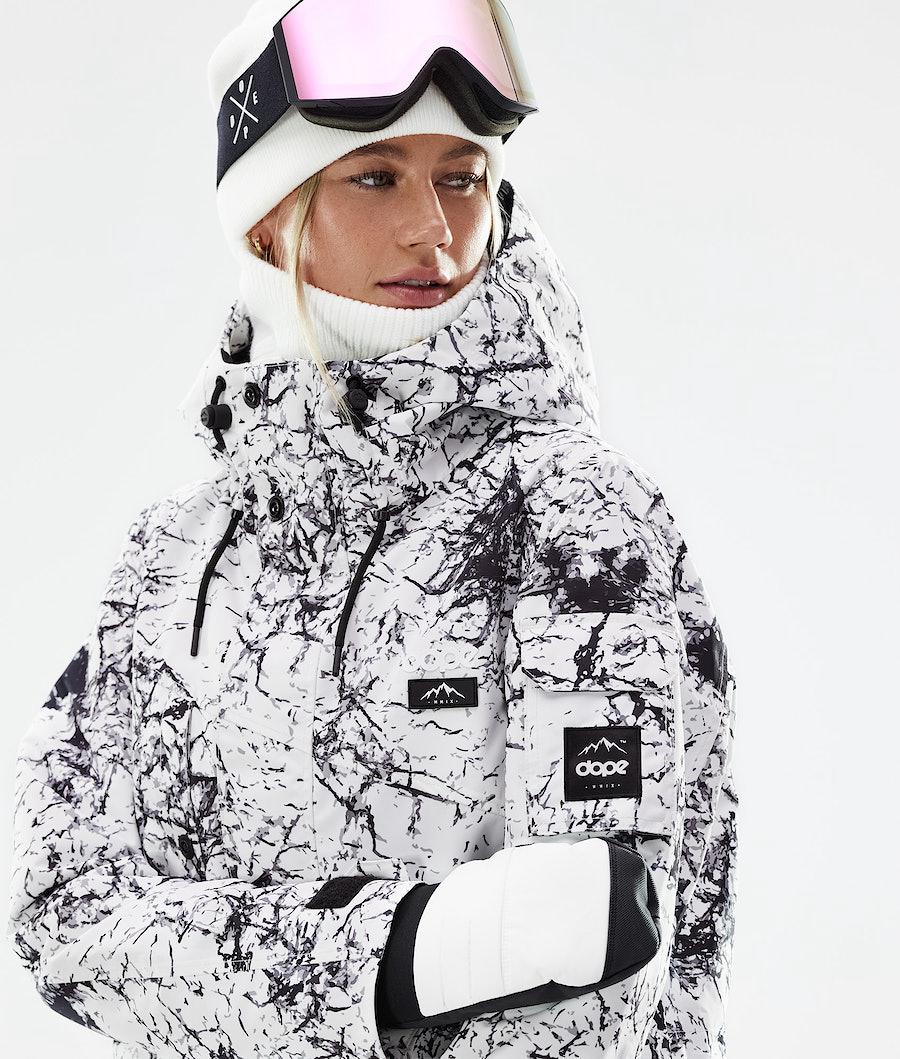 Women's Dope Adept W 2021 Snowboard Jacket Rock White/Black  USA |  RJGMO-6530