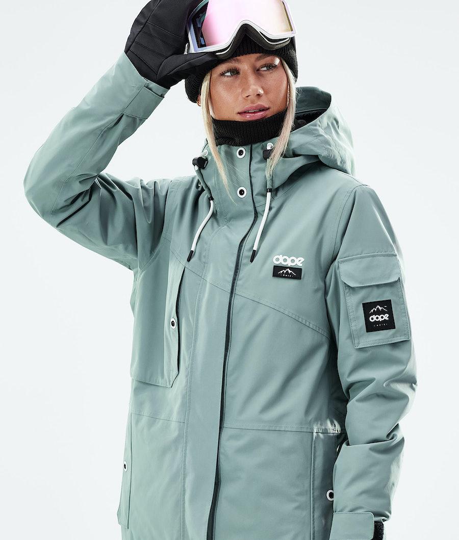 Women's Dope Adept W 2021 Snowboard Jacket Faded Green  USA |  ZQXPA-7493