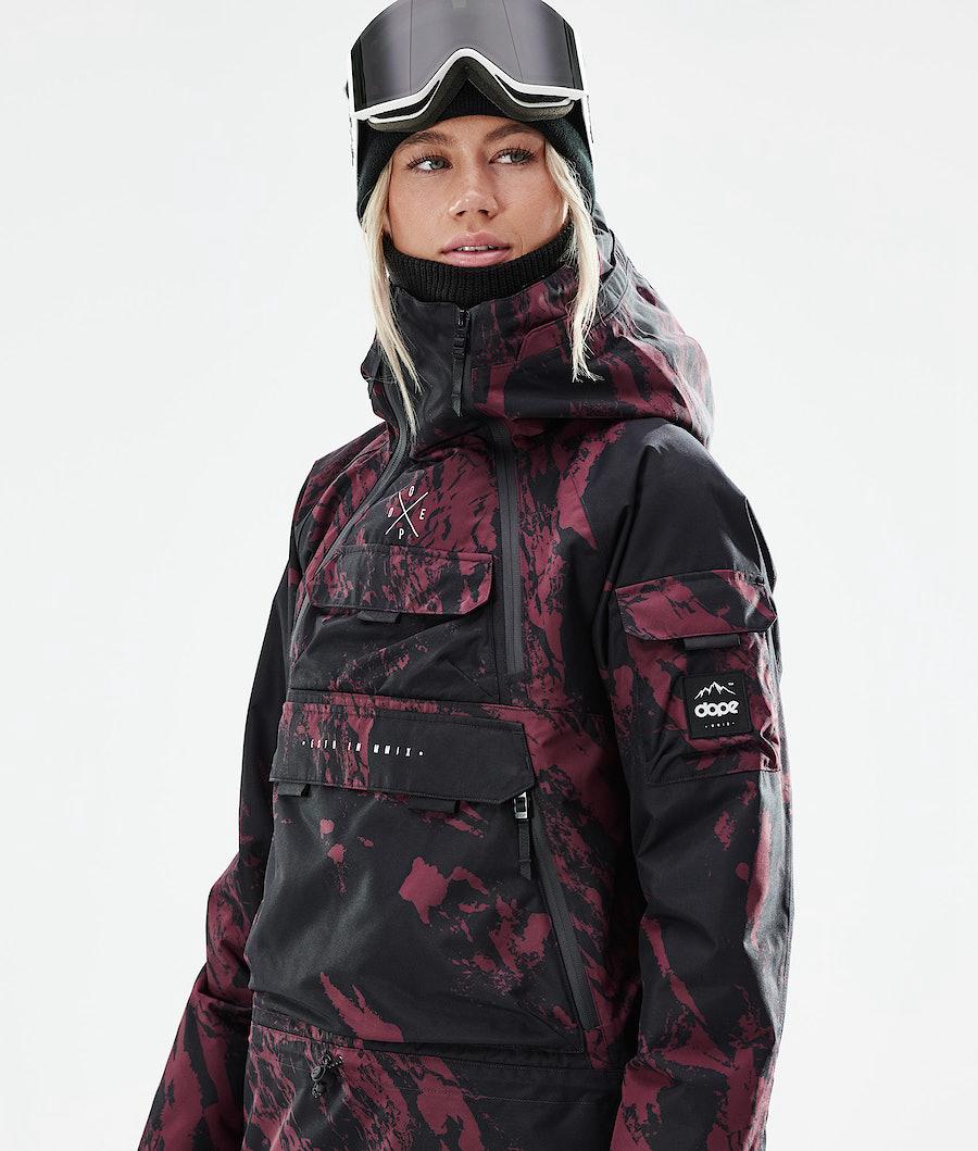 Women's Dope Akin W 2021 Snowboard Jacket Paint Burgundy  USA |  WSZXP-4890