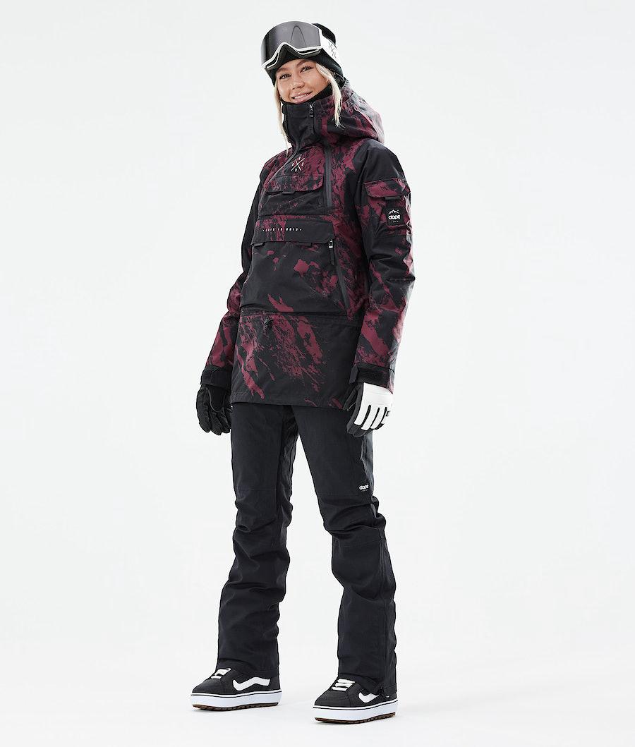 Women's Dope Akin W 2021 Snowboard Jacket Paint Burgundy  USA |  WSZXP-4890