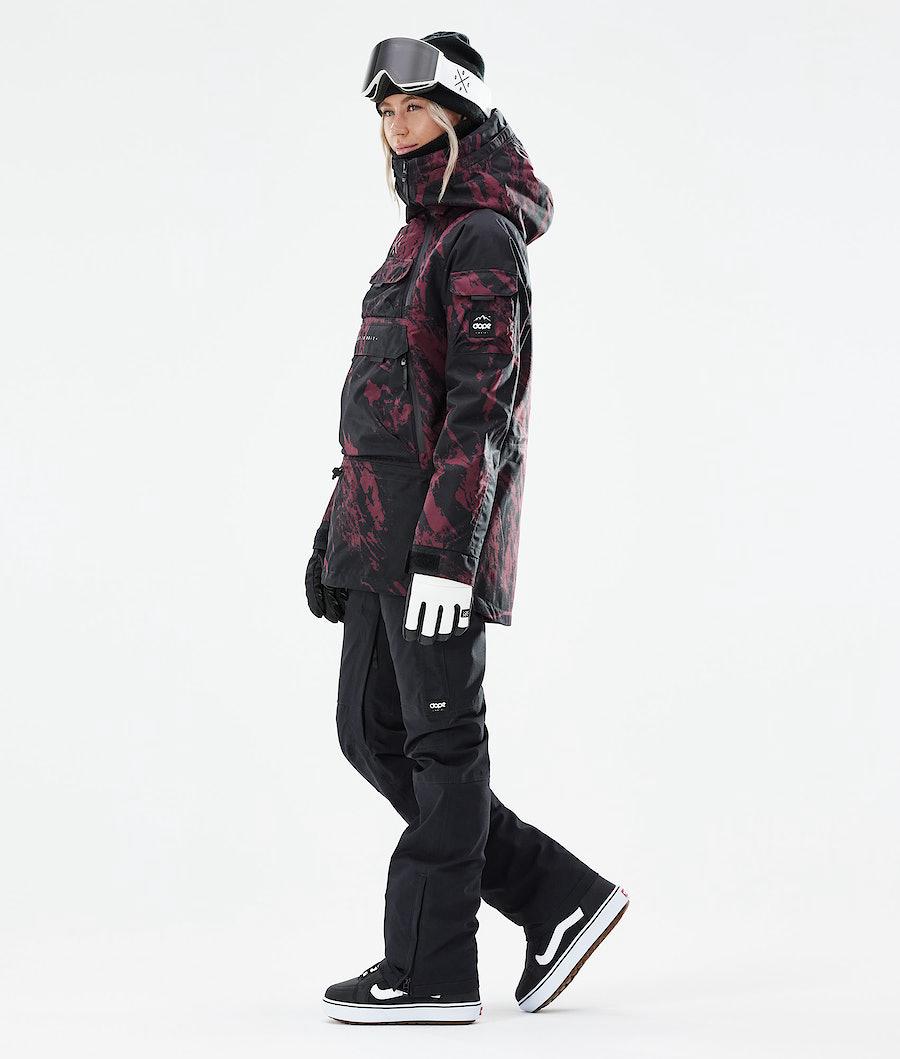 Women's Dope Akin W 2021 Snowboard Jacket Paint Burgundy  USA |  WSZXP-4890