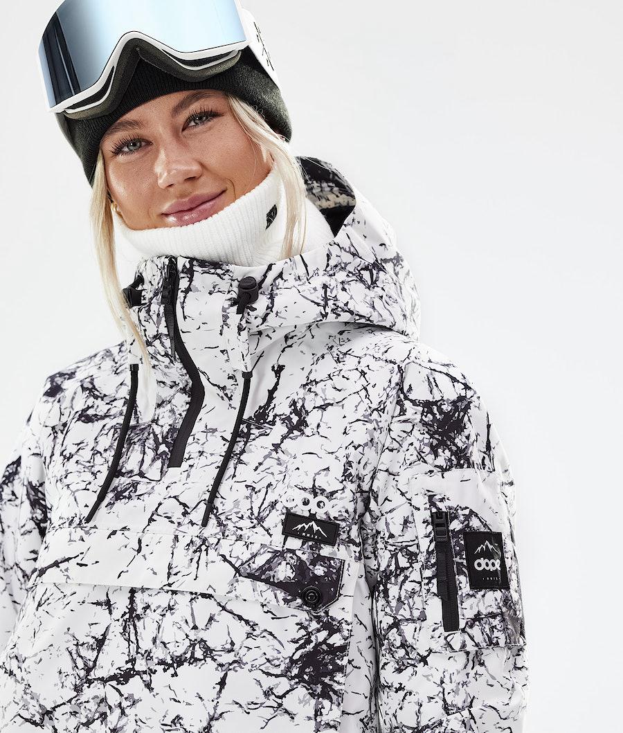 Women's Dope Annok W 2021 Snowboard Jacket Rock White/Black  USA |  DIUGQ-9130