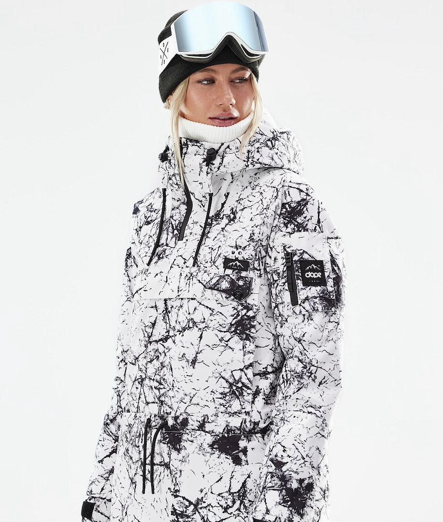 Women's Dope Annok W 2021 Snowboard Jacket Rock White/Black  USA |  DIUGQ-9130