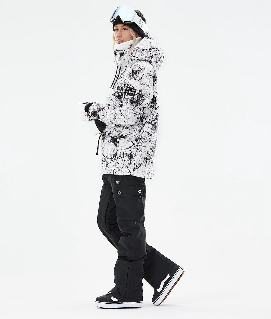 Women's Dope Annok W 2021 Snowboard Jacket Rock White/Black  USA |  DIUGQ-9130