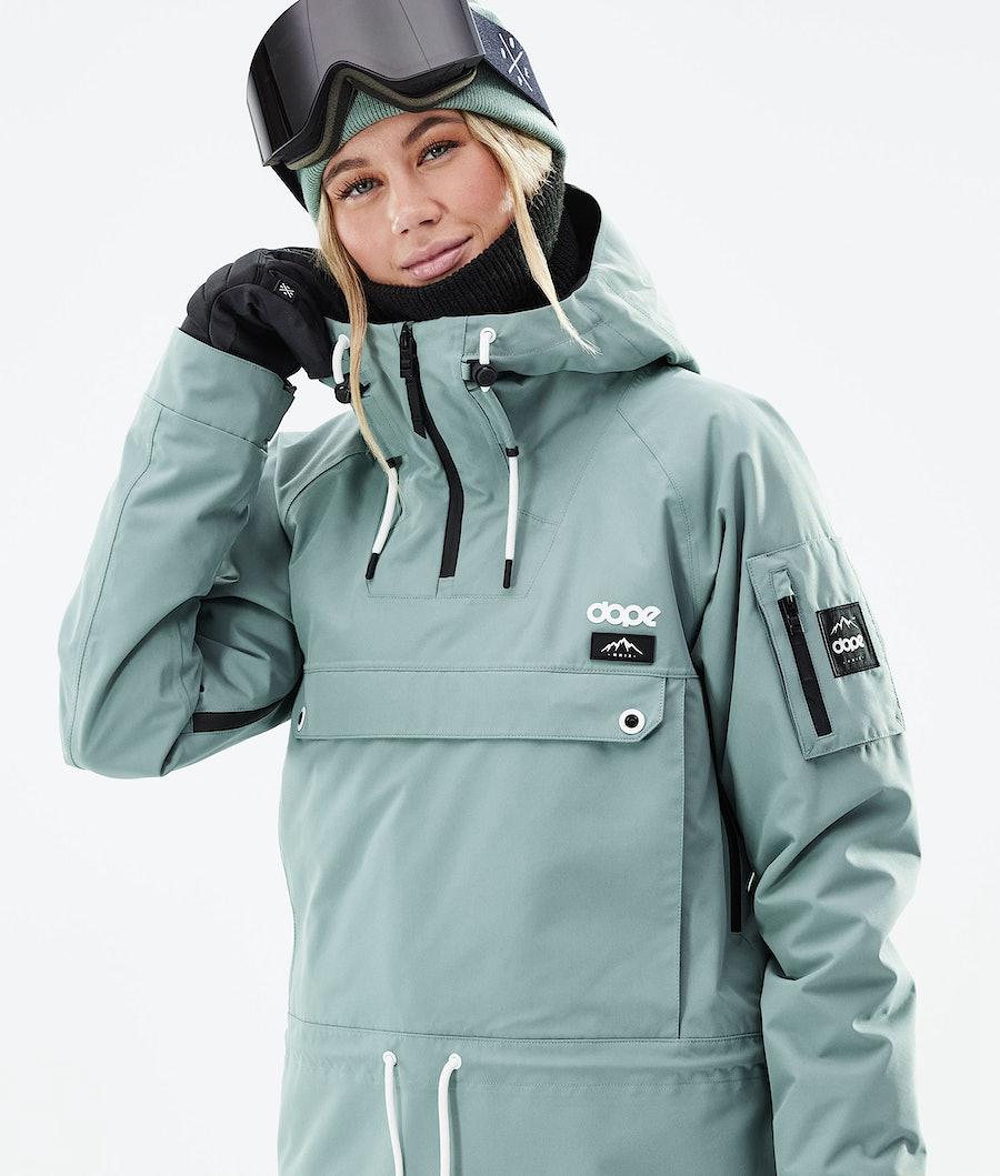 Women's Dope Annok W 2021 Snowboard Jacket Faded Green  USA |  KUCNT-6827