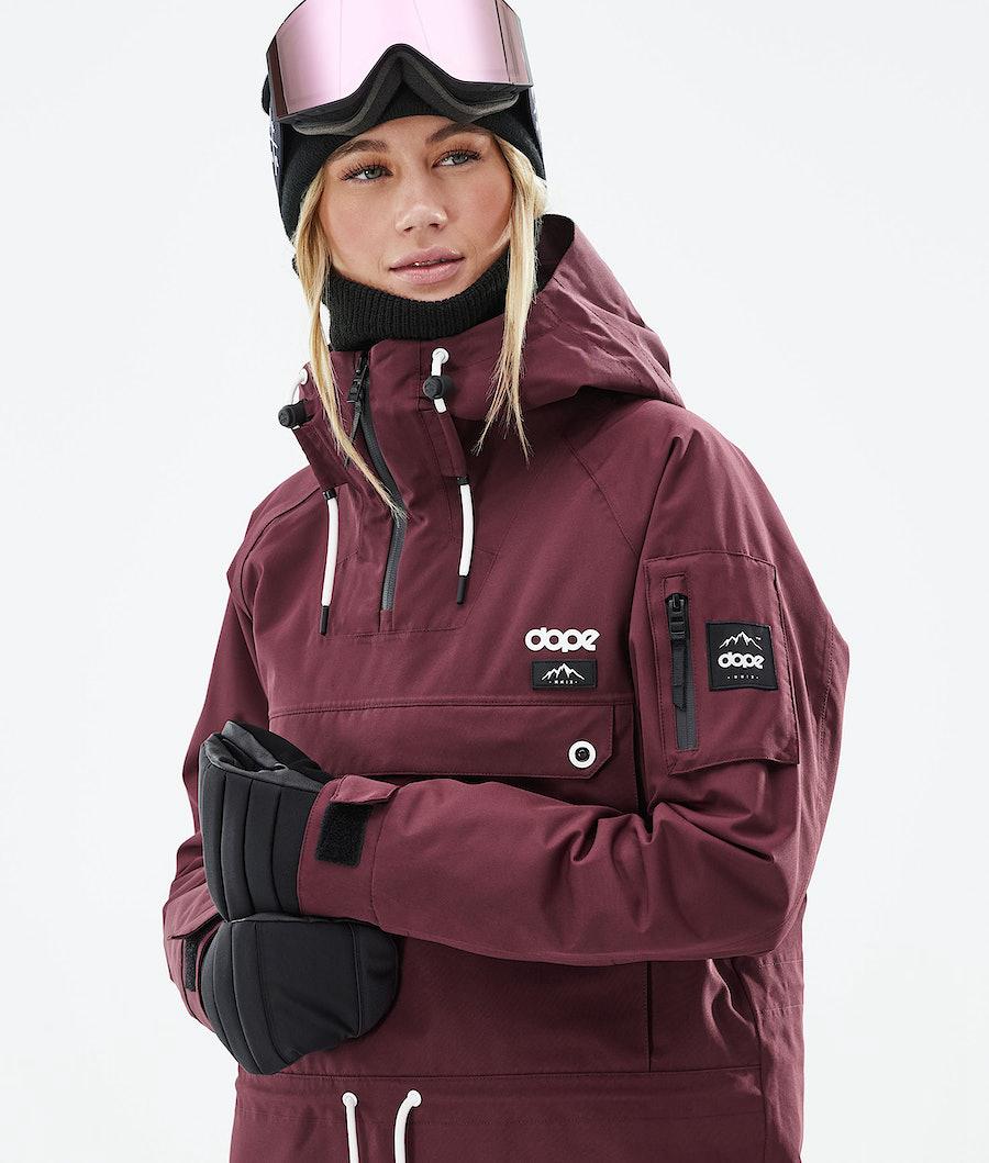 Women's Dope Annok W 2021 Snowboard Jacket Burgundy  USA |  MFBRG-3194