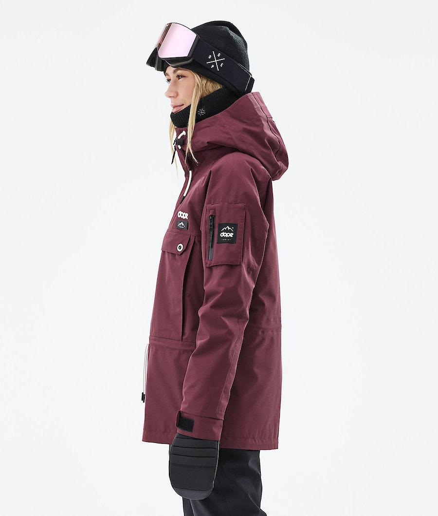 Women's Dope Annok W 2021 Snowboard Jacket Burgundy  USA |  MFBRG-3194