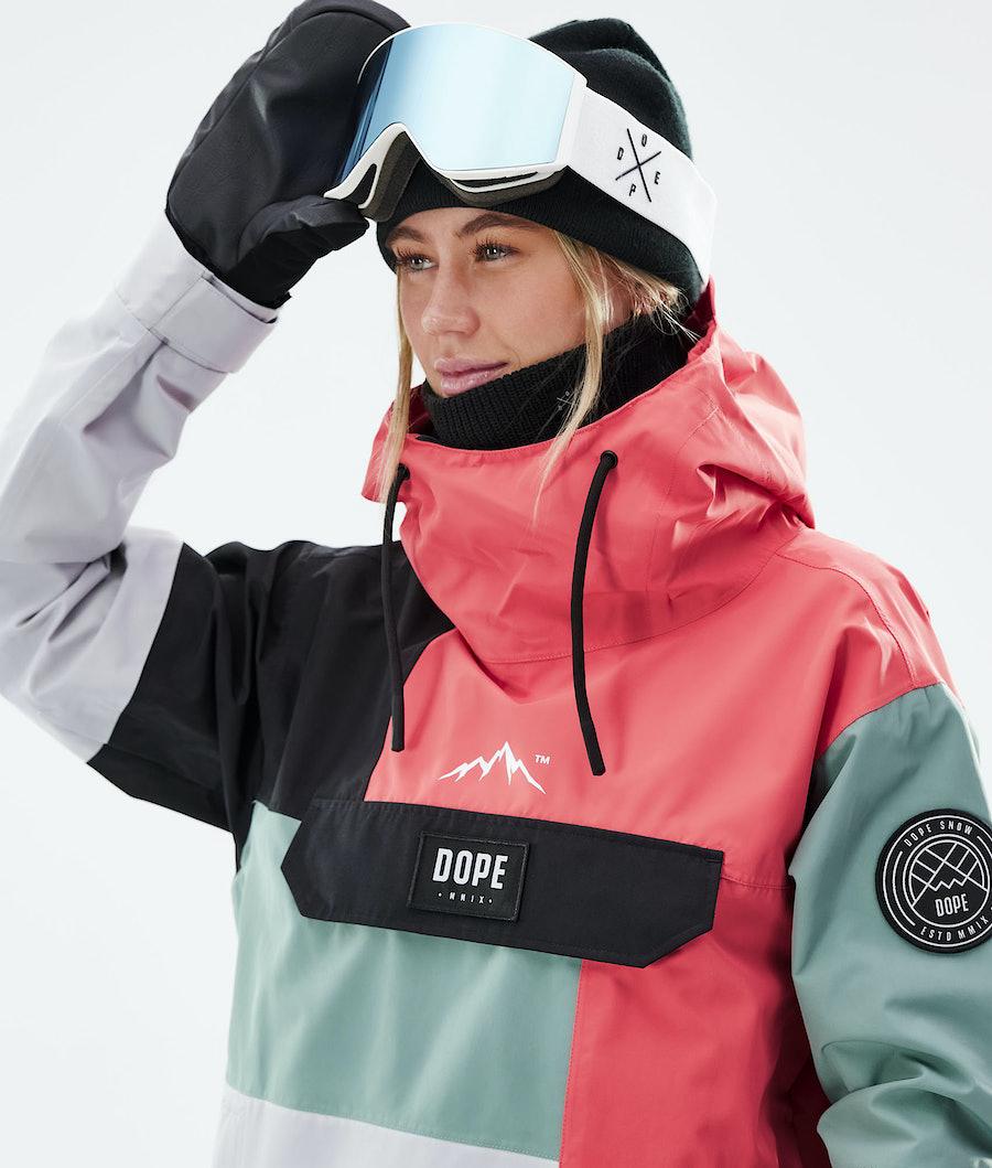 Women's Dope Blizzard LE W Limited Edition Patchwork Snowboard Jacket Coral  USA |  IJNET-7813