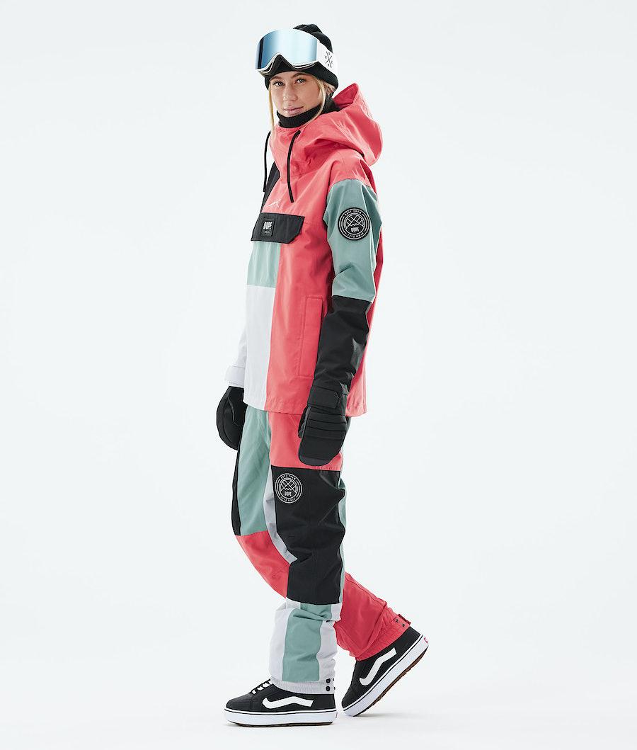 Women's Dope Blizzard LE W Limited Edition Patchwork Snowboard Jacket Coral  USA |  IJNET-7813